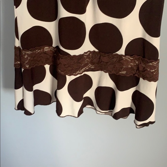 Girl Code White W/ Brown Polka Dot Blouse - Picture 2 of 4